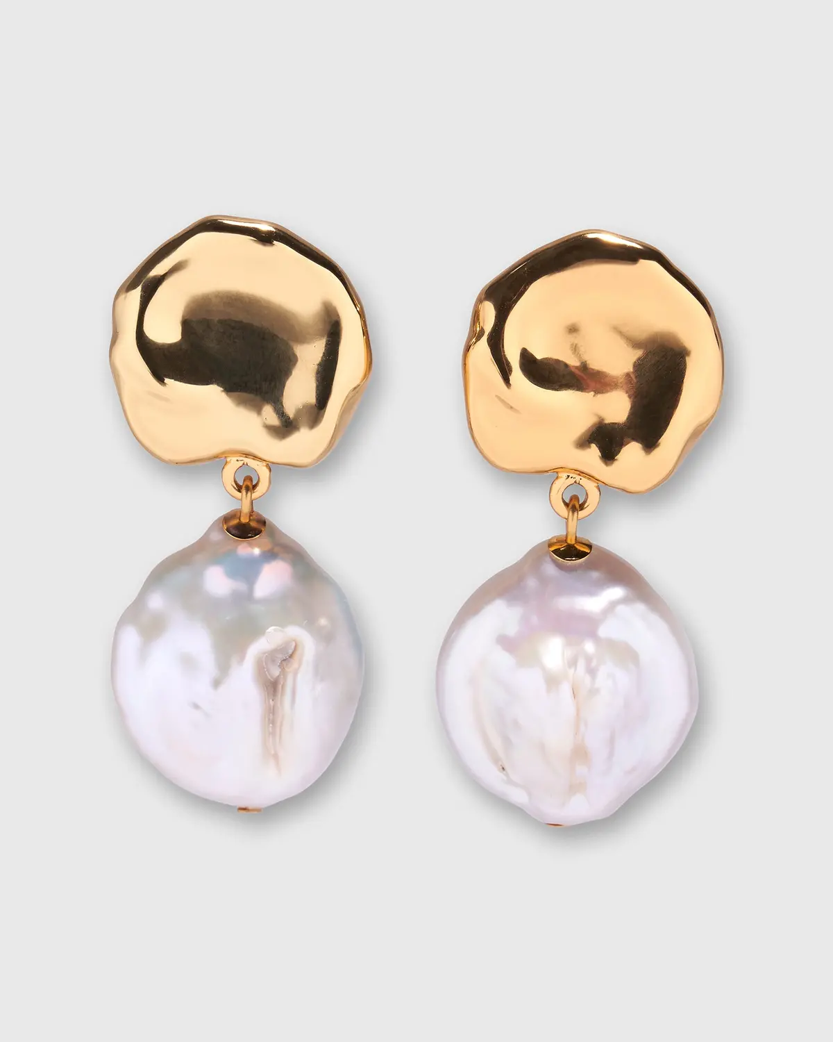 Coin Reflection Clip-On Earrings In Gold 1