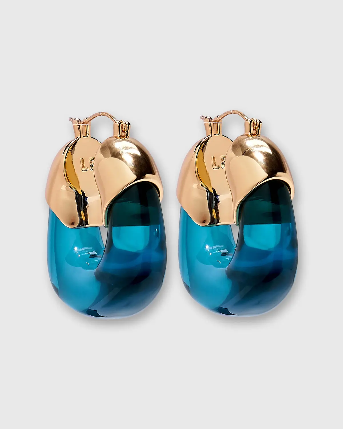 Organic Hoop Earrings In Marine 1