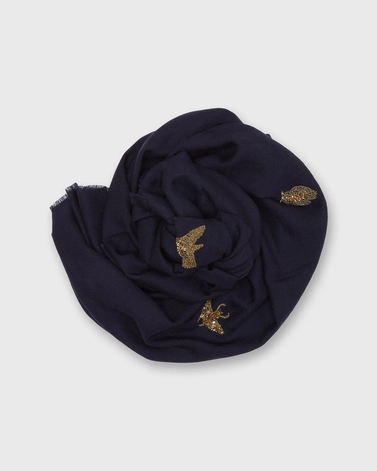 Wilderness Scarf In Dark Navy/Gold 1