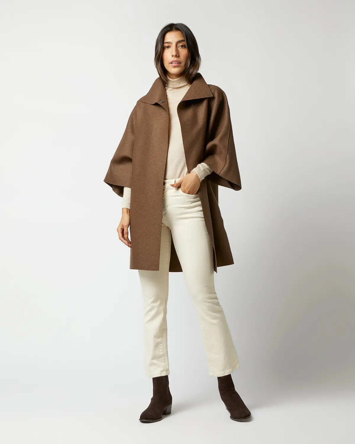 Kimono Coat In Teddy Brown 1