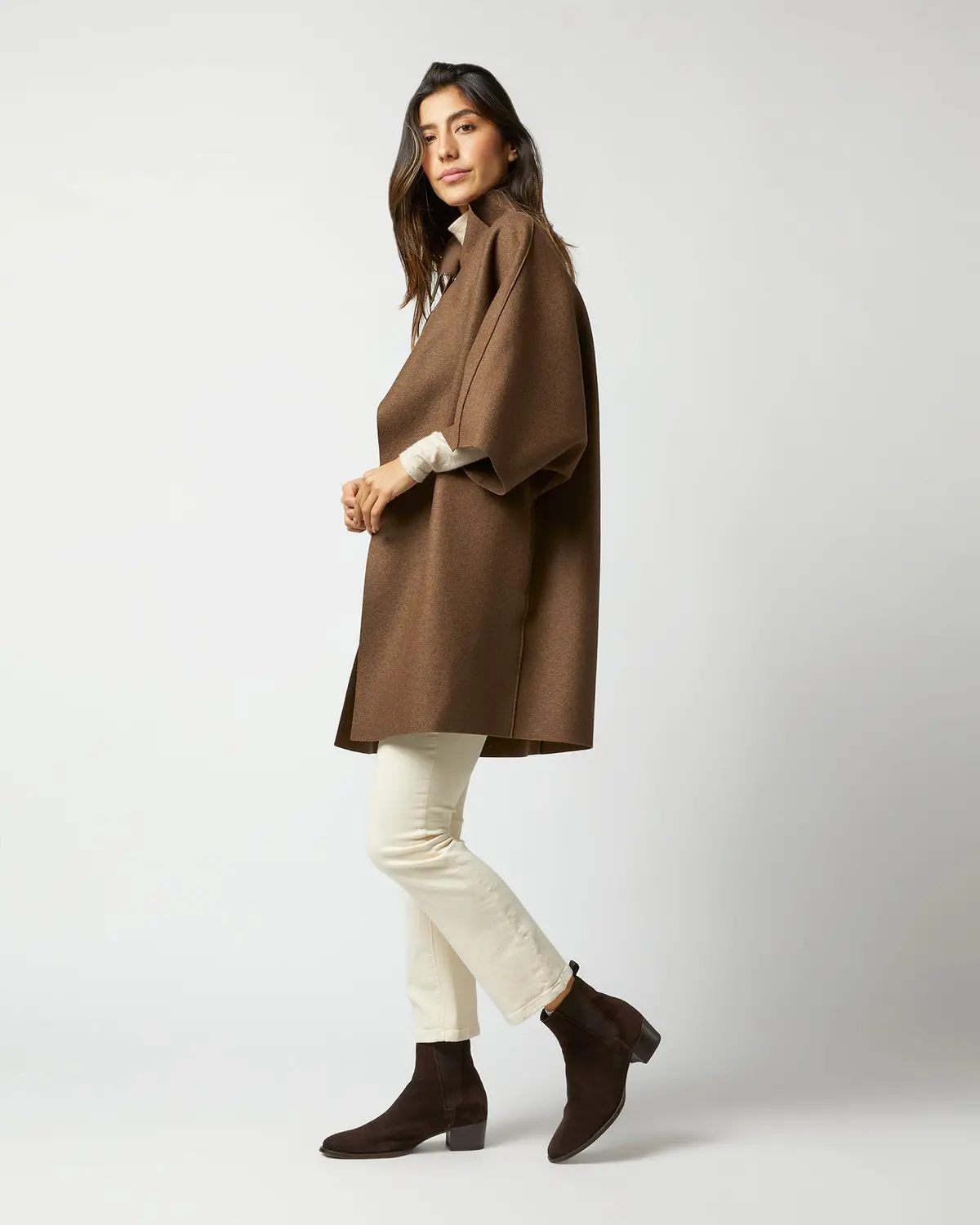 Kimono Coat In Teddy Brown 5