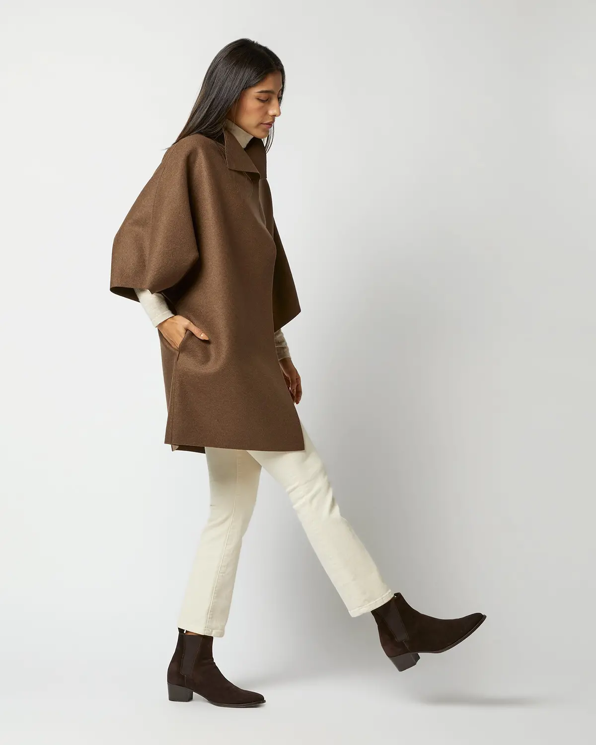 Kimono Coat In Teddy Brown 4