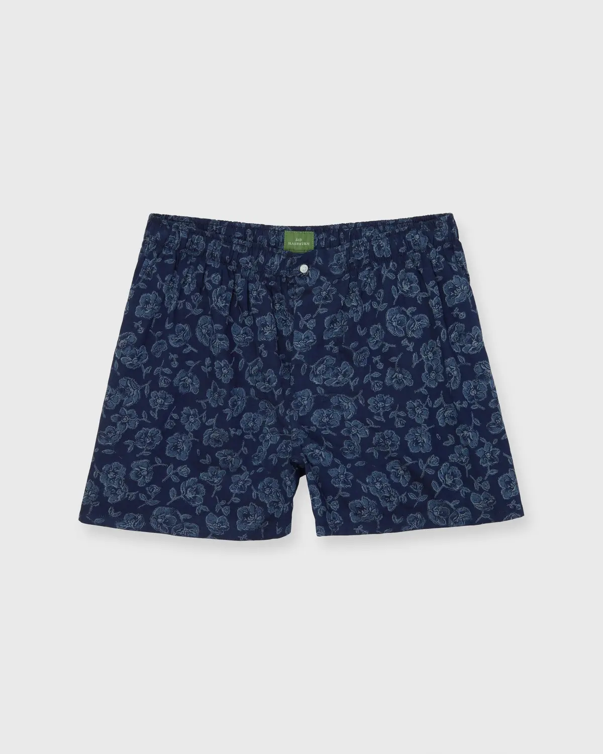 Button-Front Boxer Short In Navy/Slate/Grey Floral Print Poplin 1