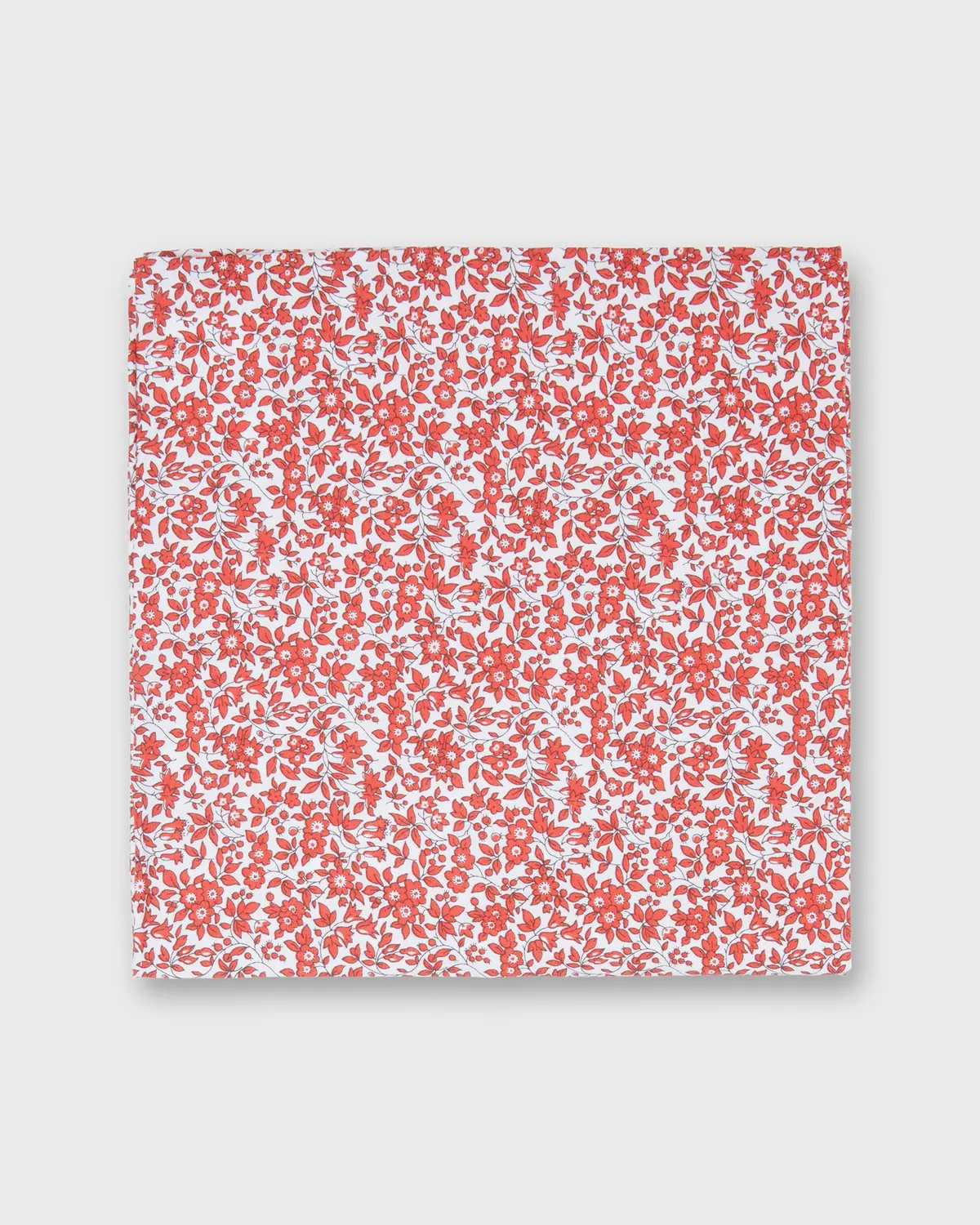 Cotton Print Pocket Square In Red/White Multi Chamomile Liberty Fabric 1