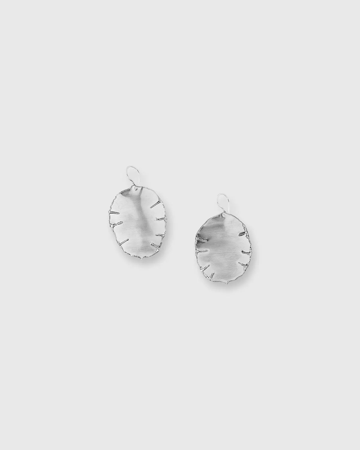 Lunaria Seed Pod Earrings In Alpaca 1