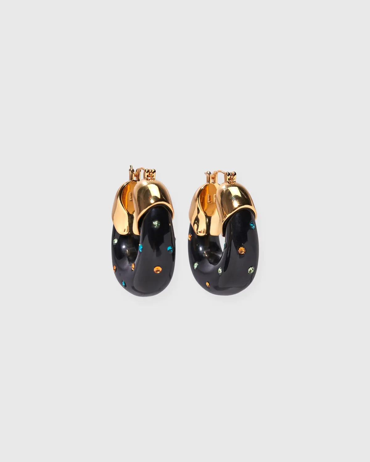 Organic Hoop Earrings In Studded Onyx 1
