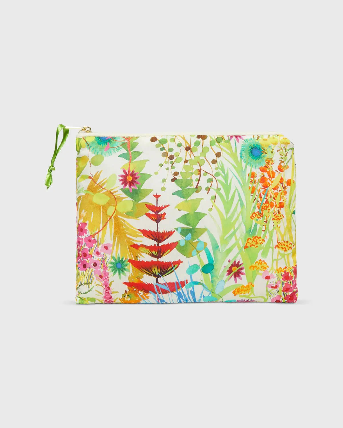 Soft Small Zip Pouch In Ivory Multi Tresco Liberty Fabric 1