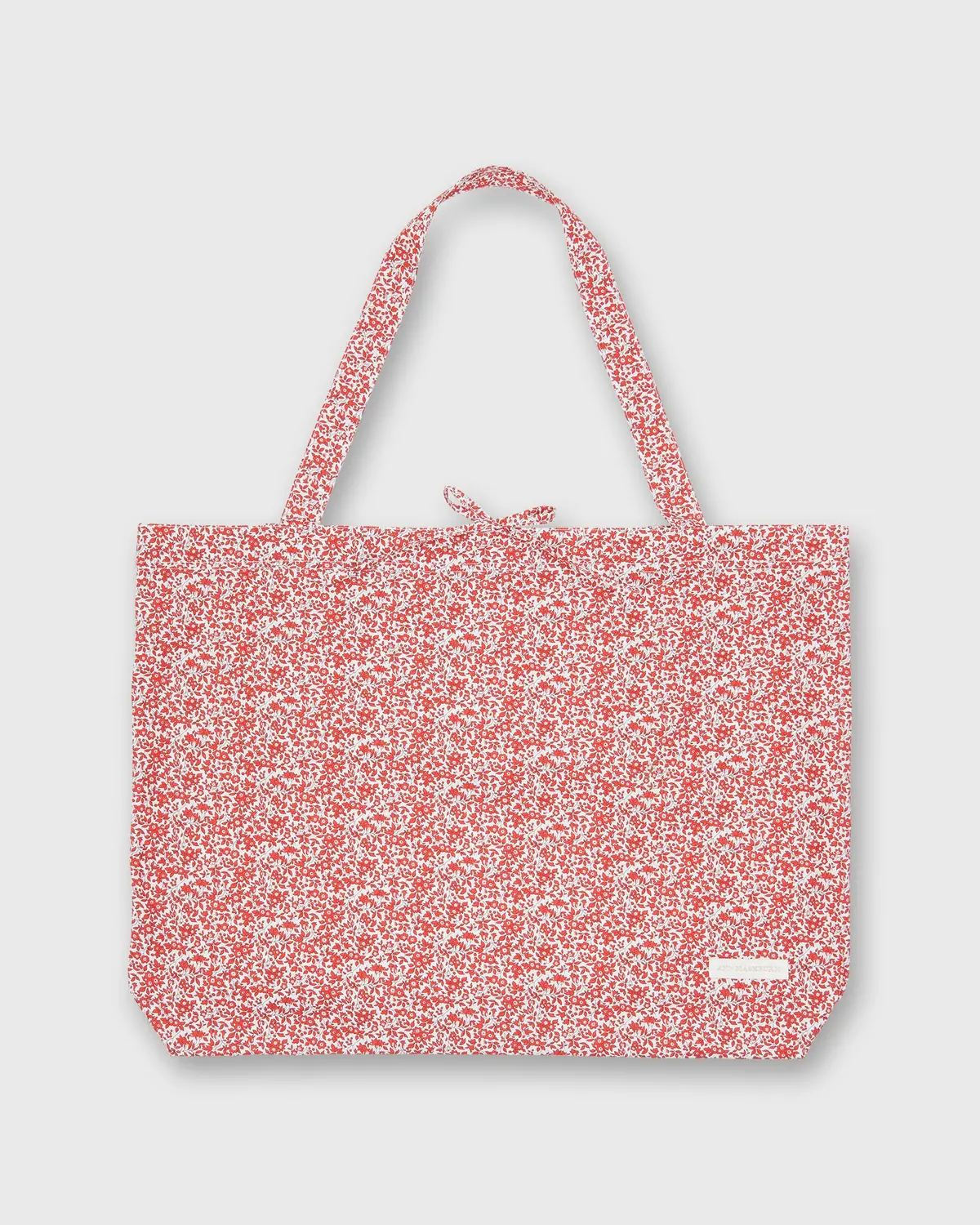 Reusable Tote Bag In Red/Multi Chamomile Liberty Fabric 1