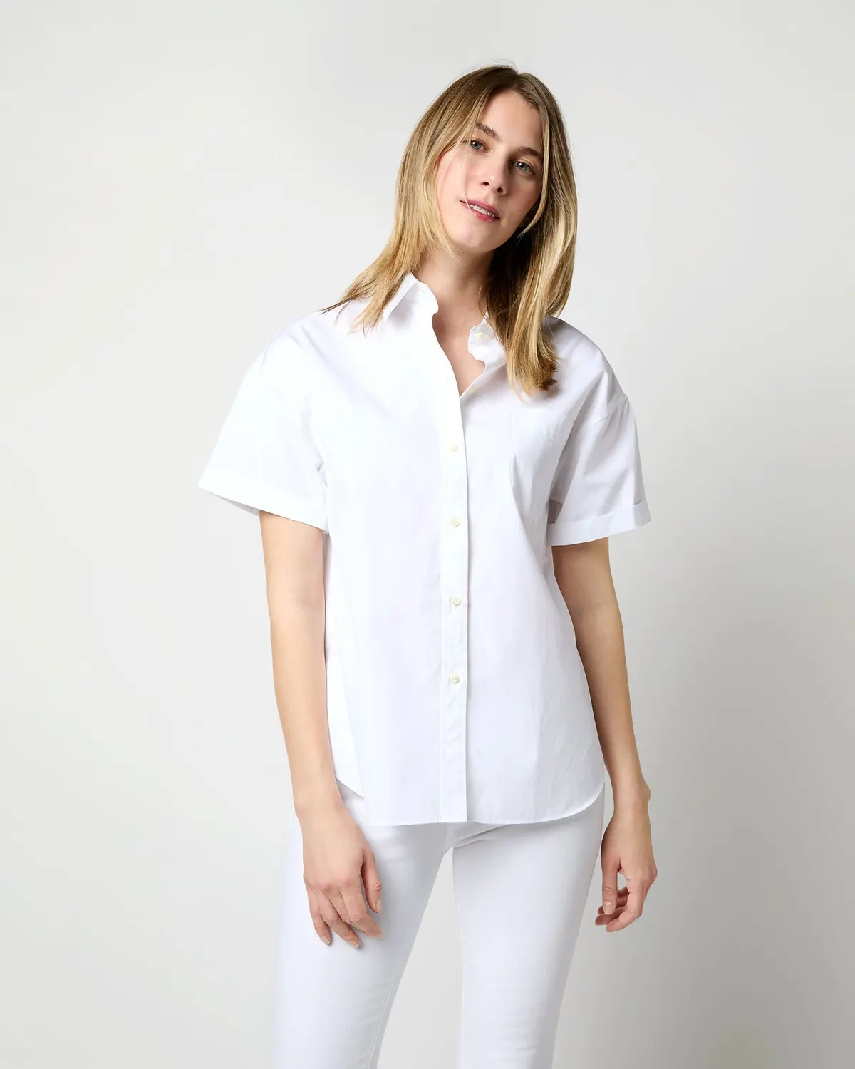 Agnes Shirt In White Poplin 1