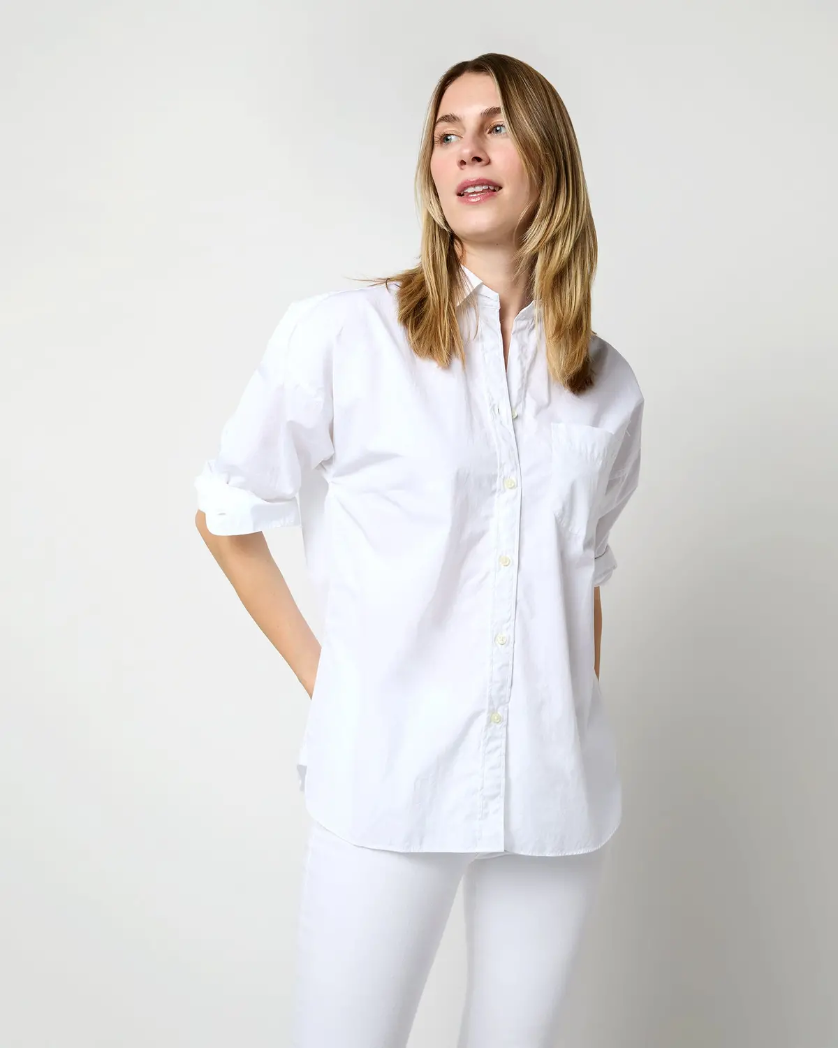 Weekender Shirt In White Poplin 1