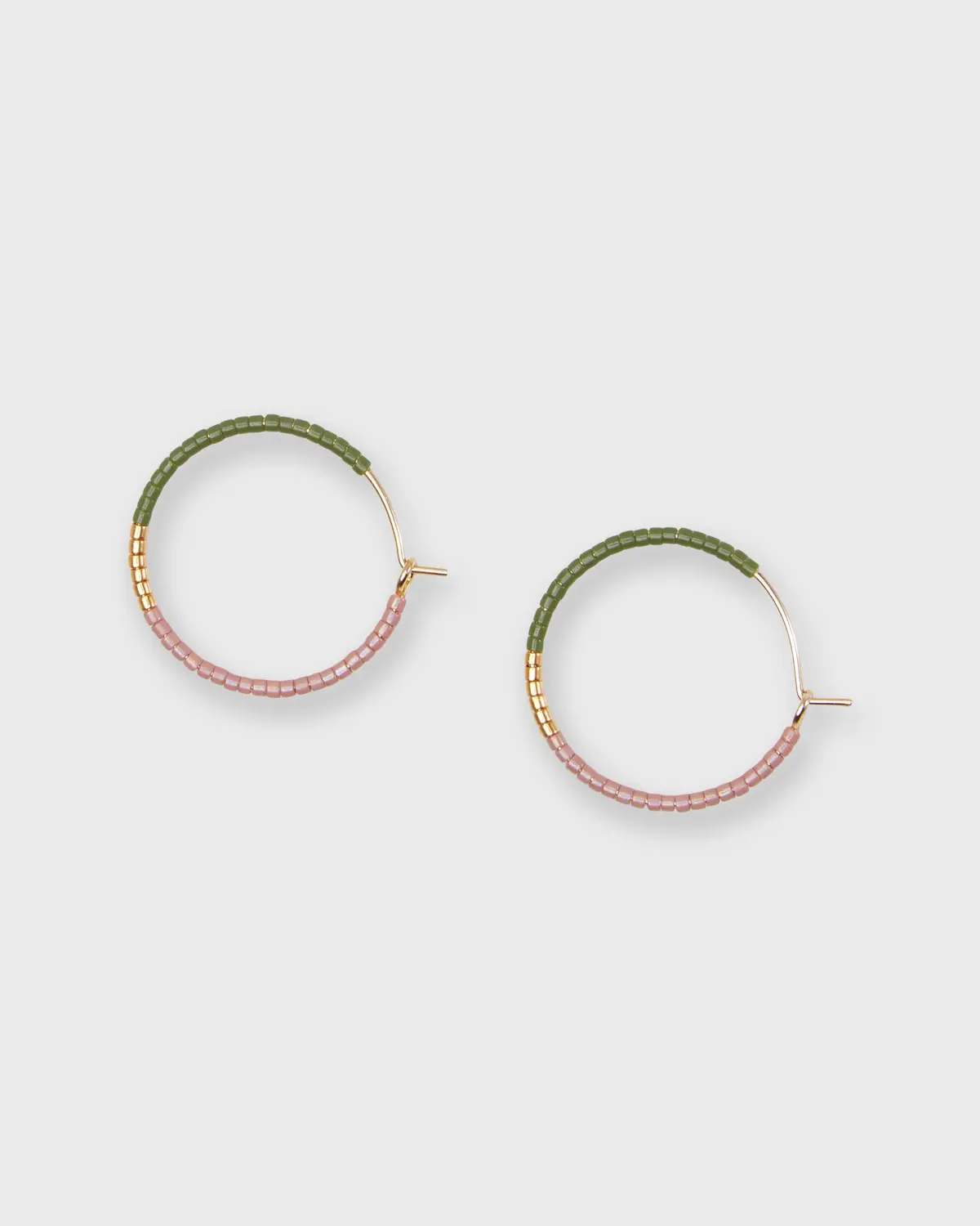 Small Hoop Earrings In Olive 1