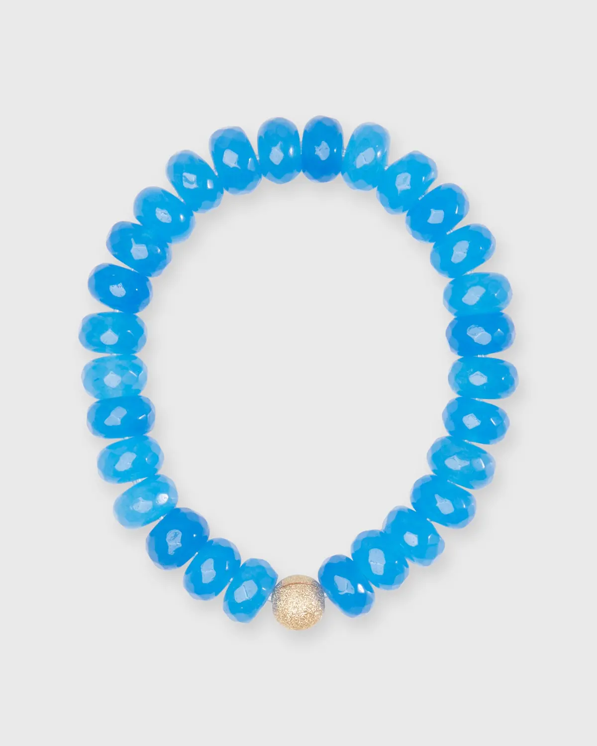 Semi Precious Beaded Bracelet In Blue Suede Monochrome 1