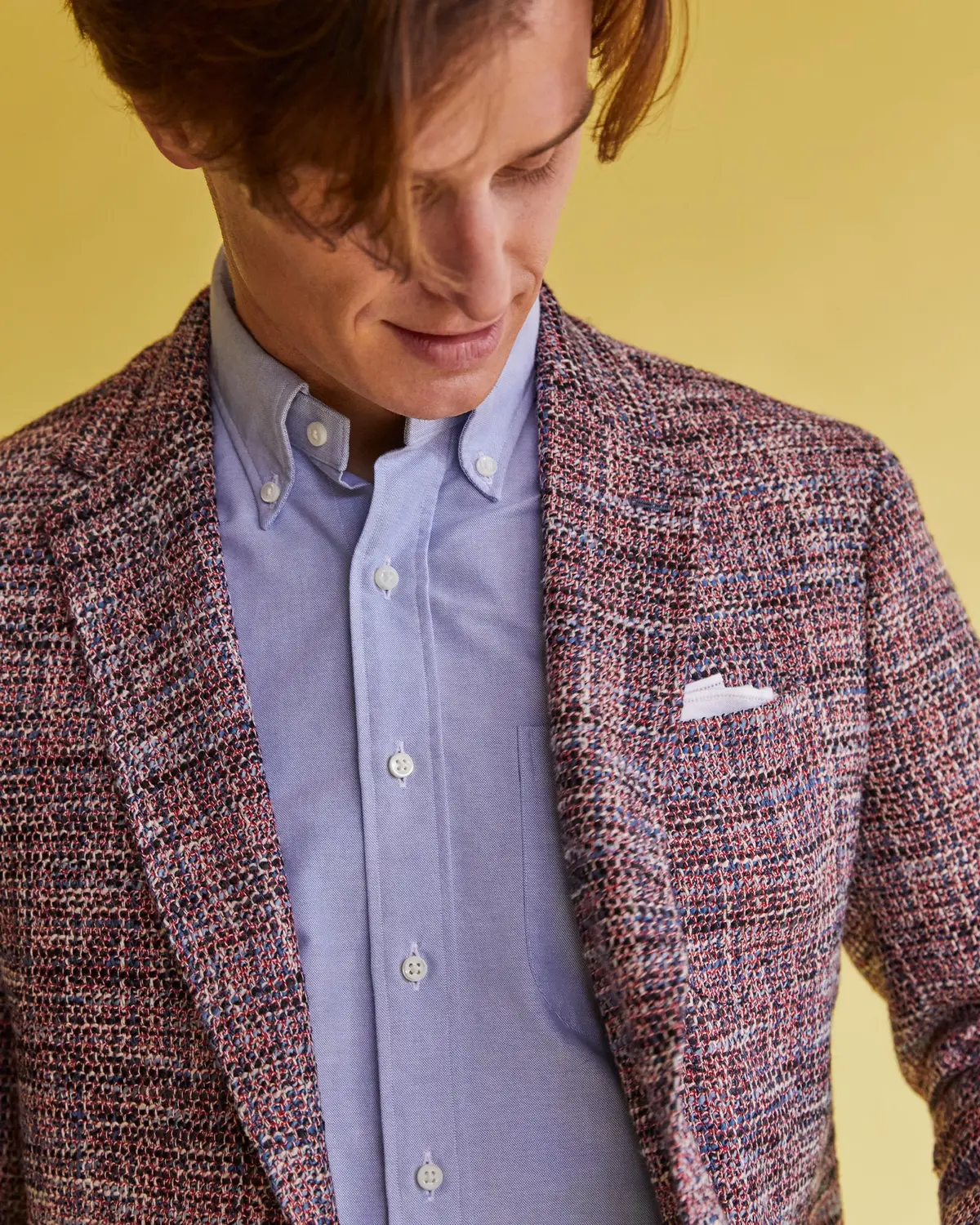 Ghost Blazer In Red/White/Blue Tweed 5