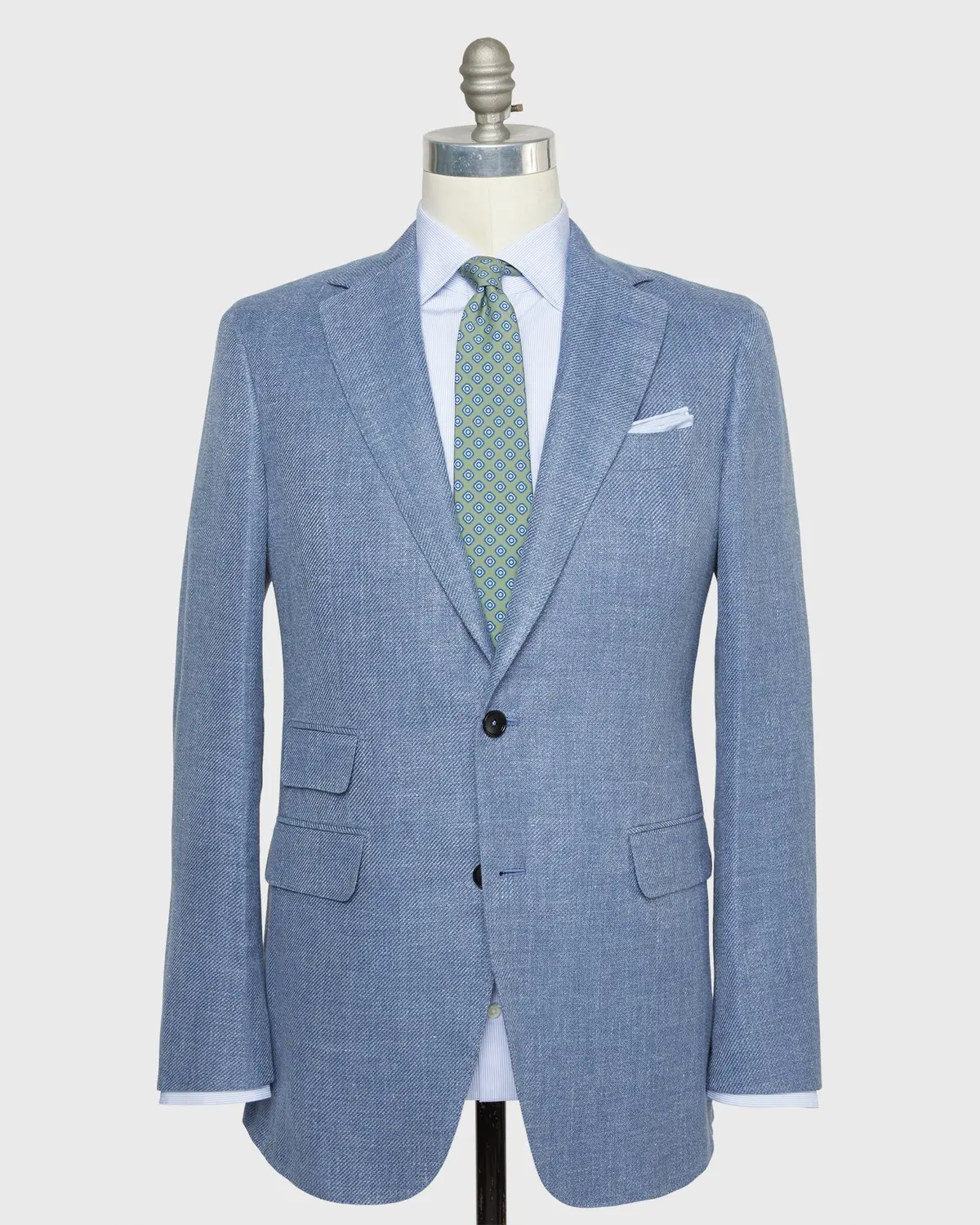 Kincaid No. 2 Jacket In Pale Blue Hopsack 1