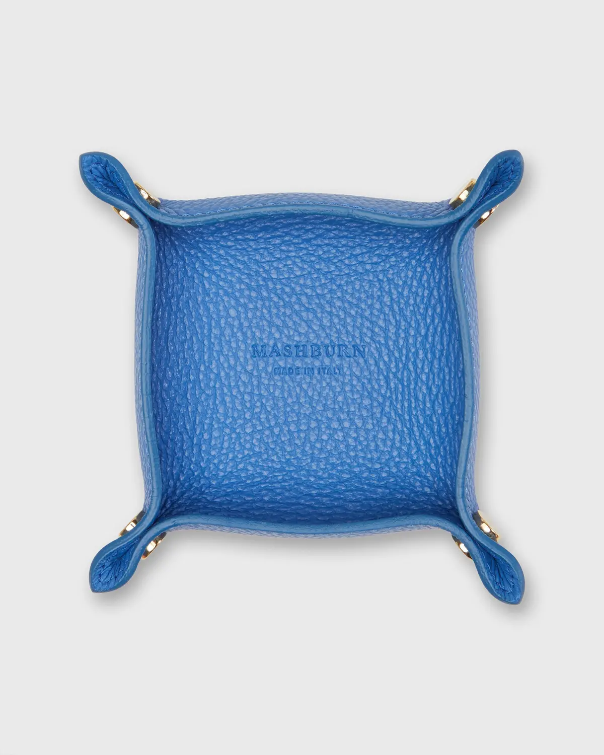 Soft Small Square Tray In Bright Blue Alce Leather 1