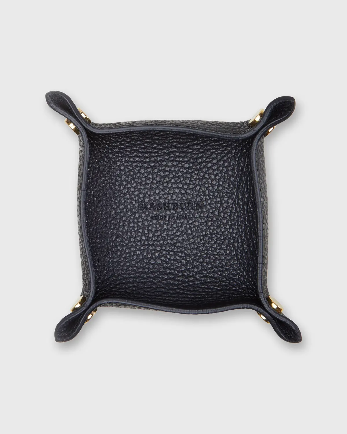 Soft Small Square Tray In Dark Navy Leather 1
