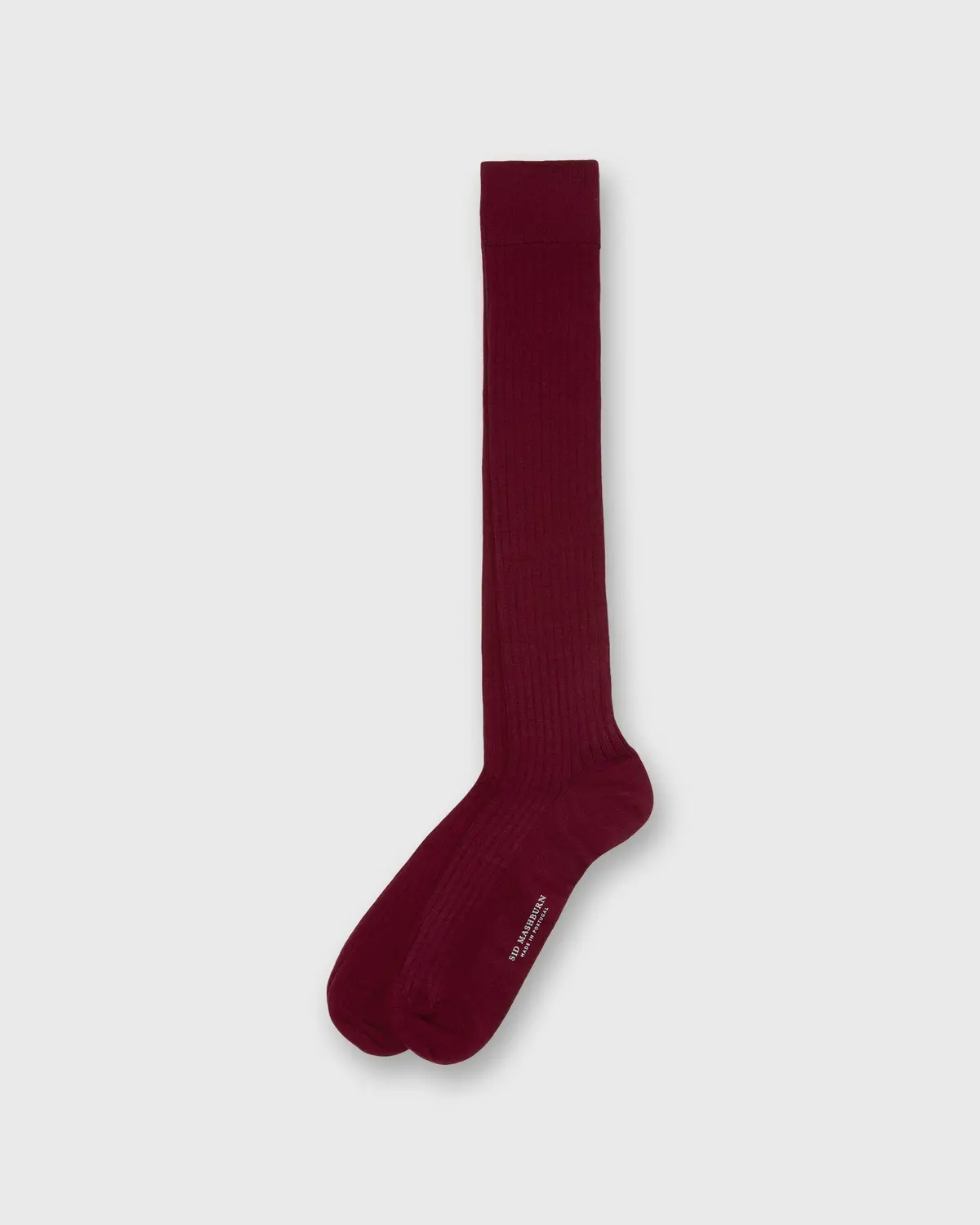 Over-The-Calf Dress Socks In Bordeaux Extra Fine Merino 1