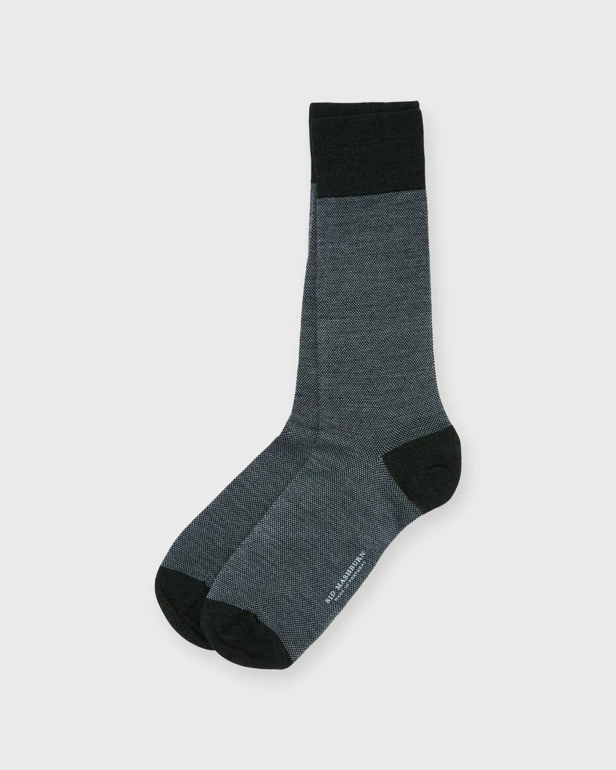 Birdseye Trouser Dress Socks In Charcoal Extra Fine Merino 1