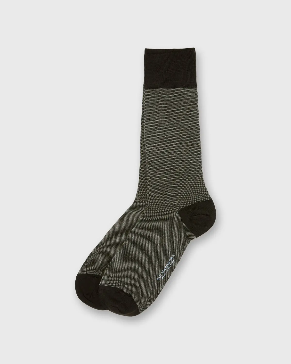 Birdseye Trouser Dress Socks In Chocolate Extra Fine Merino 1
