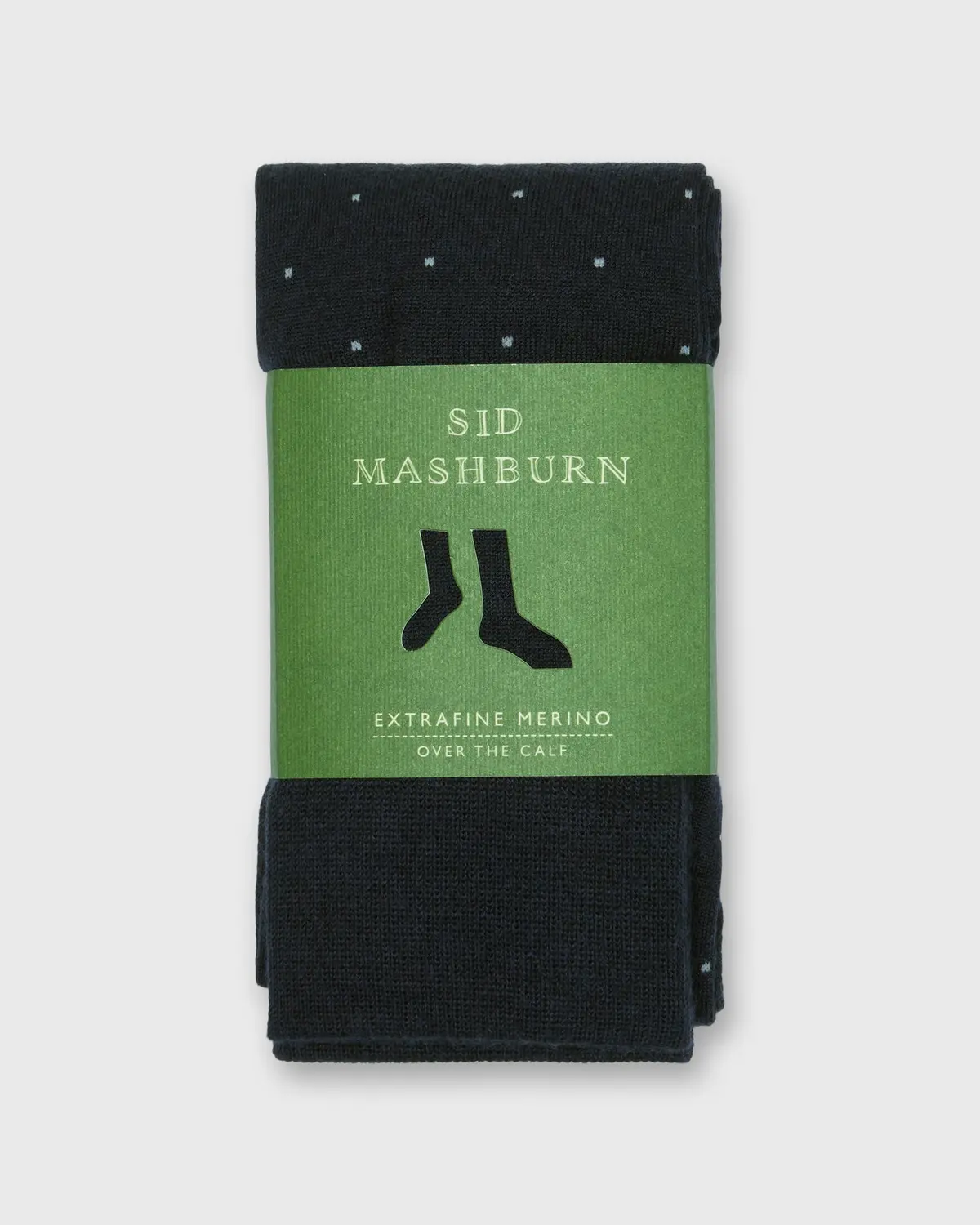 Over-The-Calf Dress Socks In Navy/Grey Dot Extra Fine Merino 2