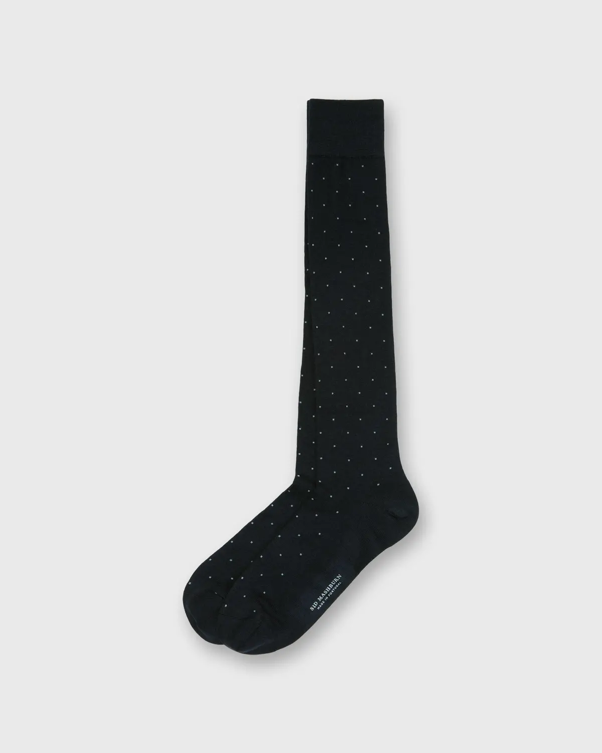 Over-The-Calf Dress Socks In Navy/Grey Dot Extra Fine Merino 1