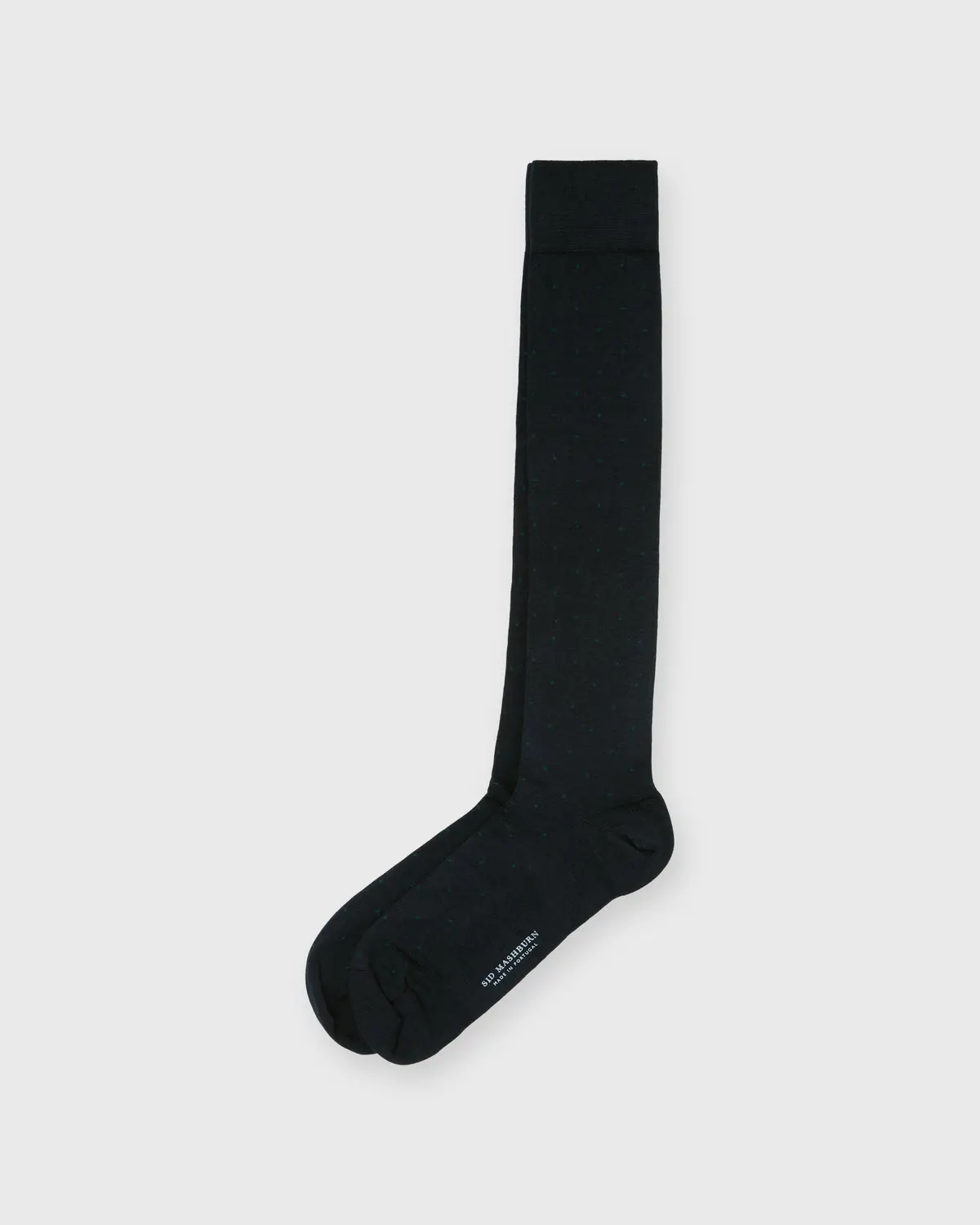 Over-The-Calf Dress Socks In Navy/Olive Dot Extra Fine Merino 1