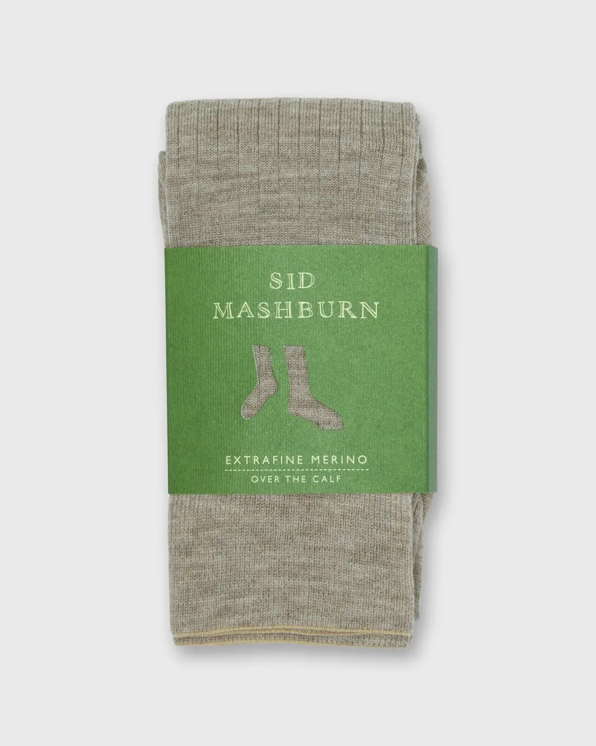 Over-The-Calf Dress Socks In Heather Taupe Extra Fine Merino 2