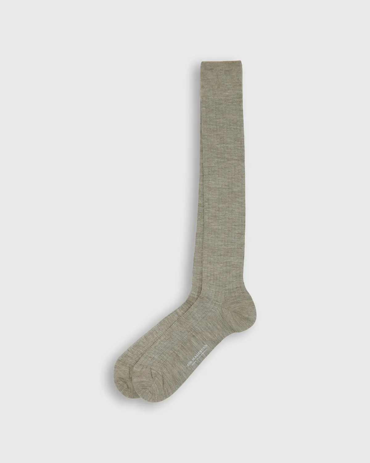Over-The-Calf Dress Socks In Heather Taupe Extra Fine Merino 1