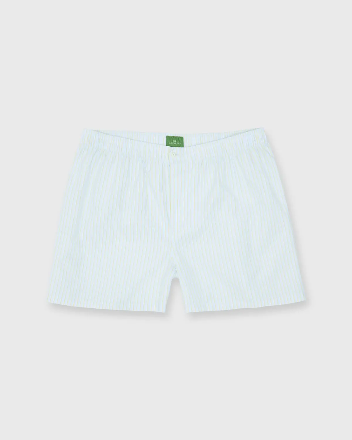 Button-Front Boxer Short In Sky/Yellow/Navy Multi Stripe Poplin 1