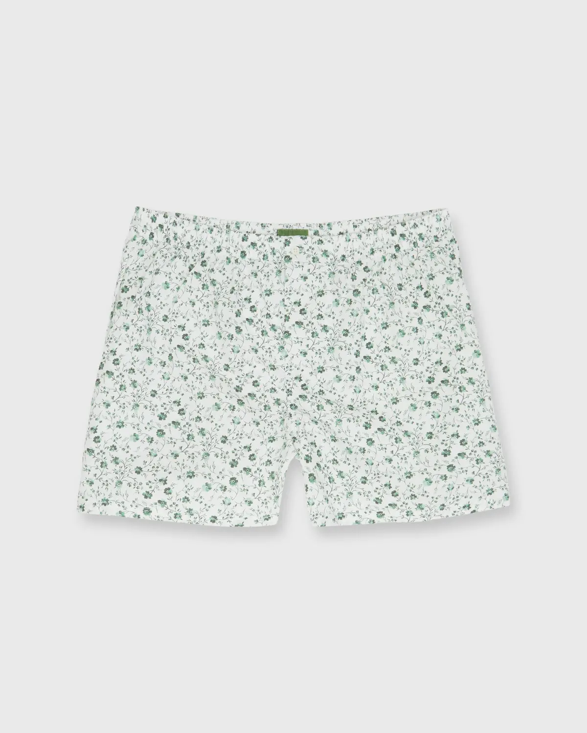 Button-Front Boxer Short In Green Indigo Berry Liberty Fabric 1