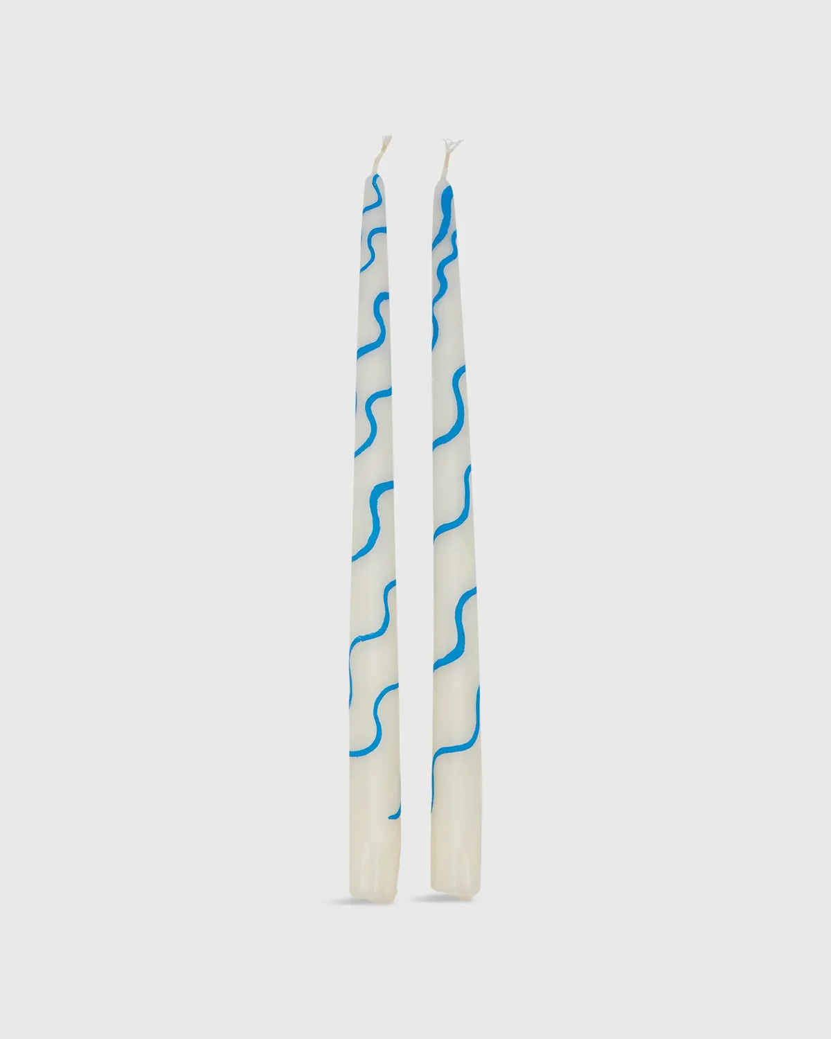 Hand-Painted Taper Candles (Set Of 2) In Blue 1