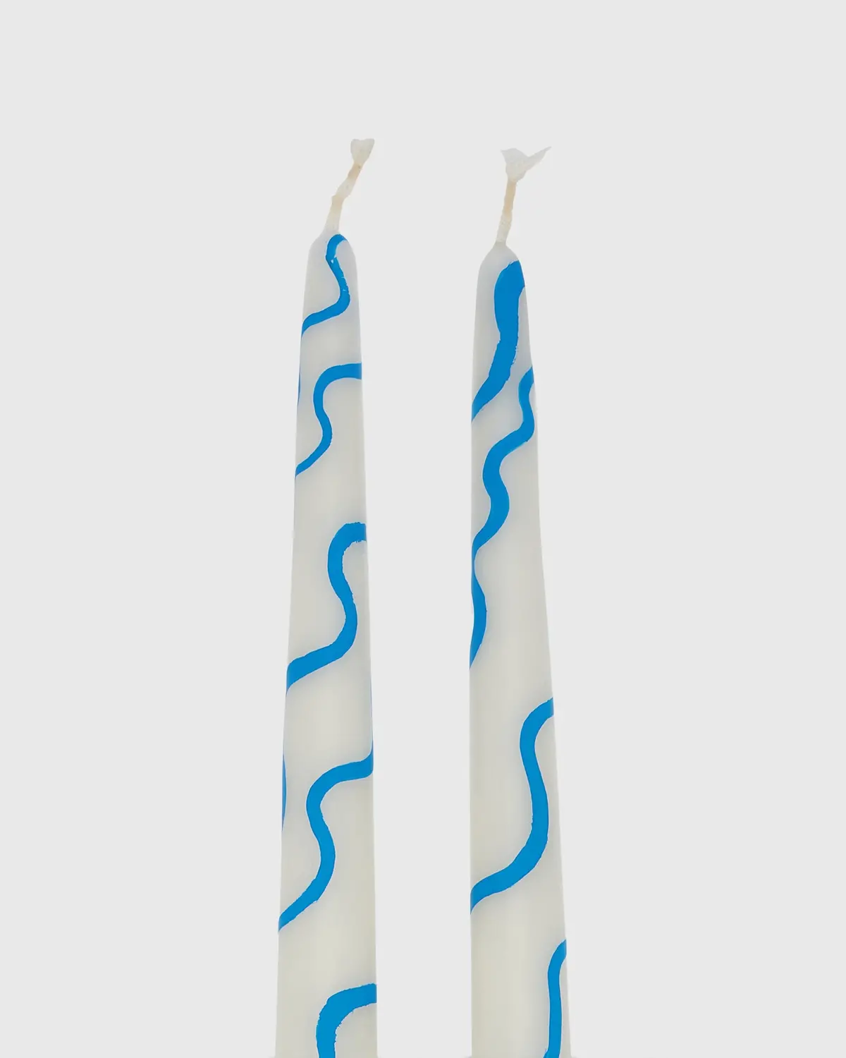 Hand-Painted Taper Candles (Set Of 2) In Blue 2