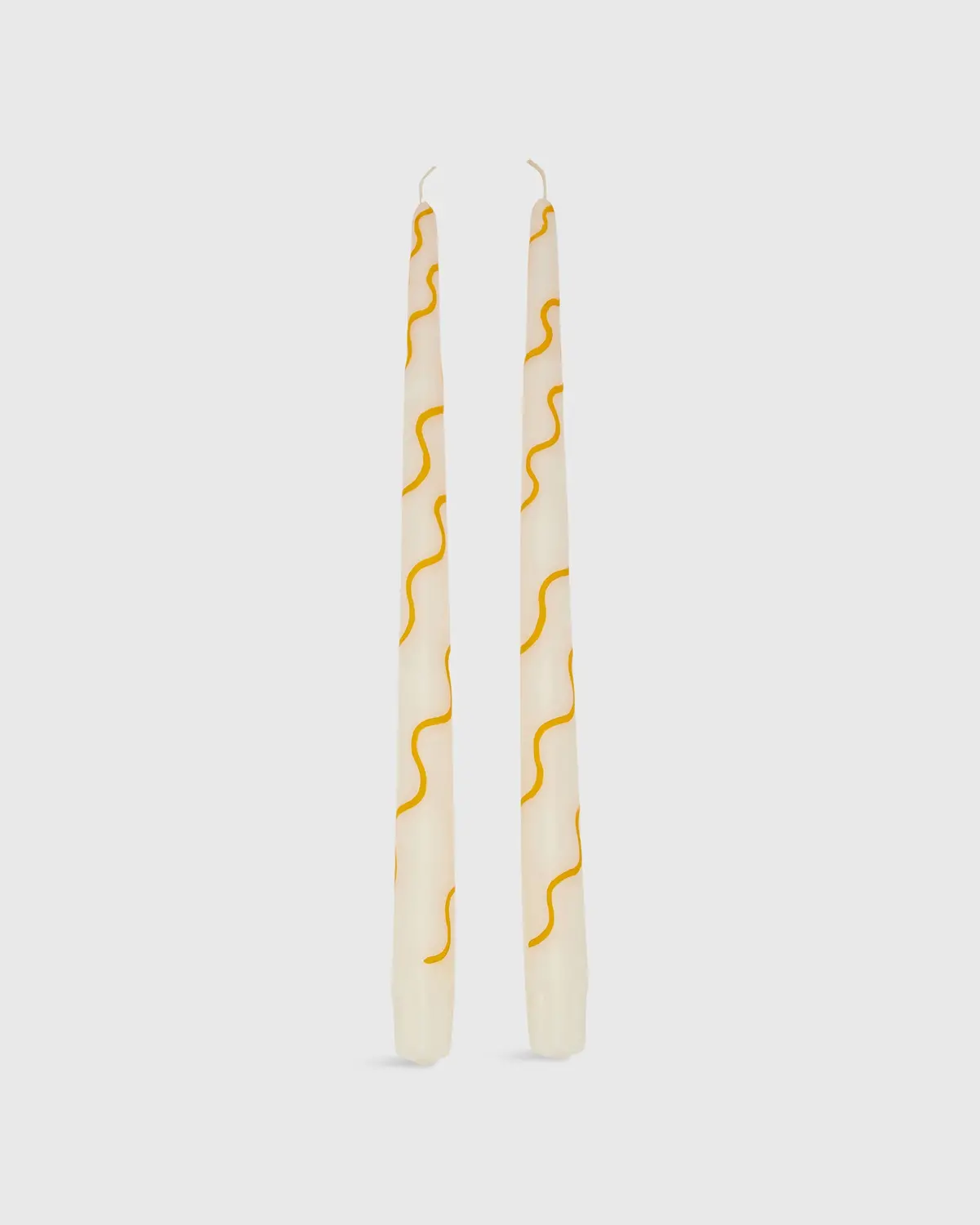 Hand-Painted Taper Candles (Set Of 2) In Marigold 1