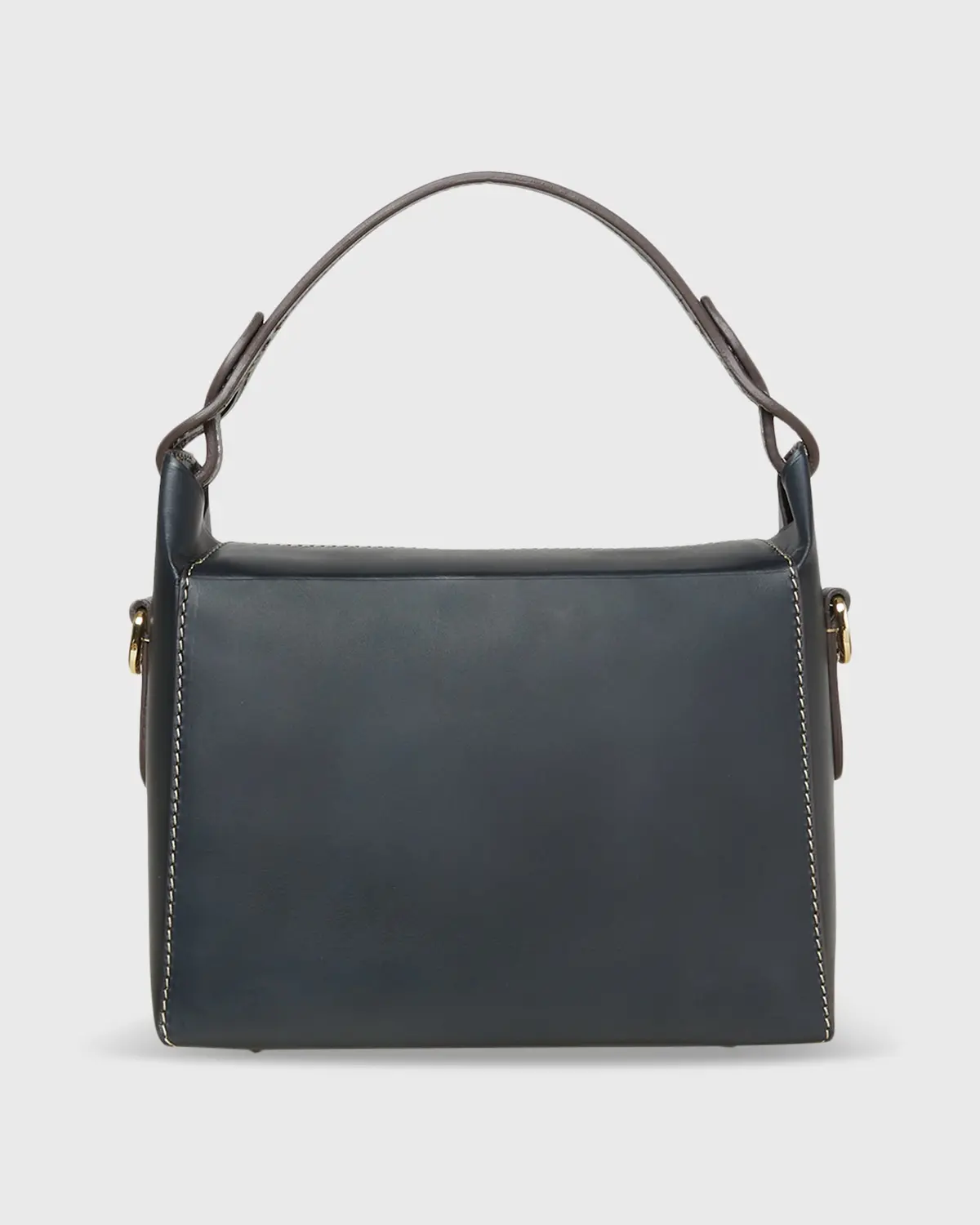 Frances Box Bag In Navy Leather 1