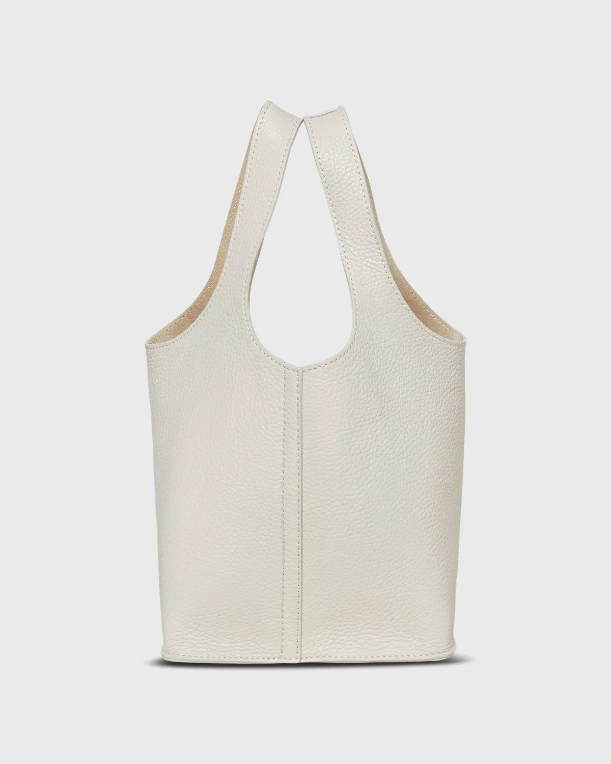 Paola Bucket Bag In Porcelain Leather 1