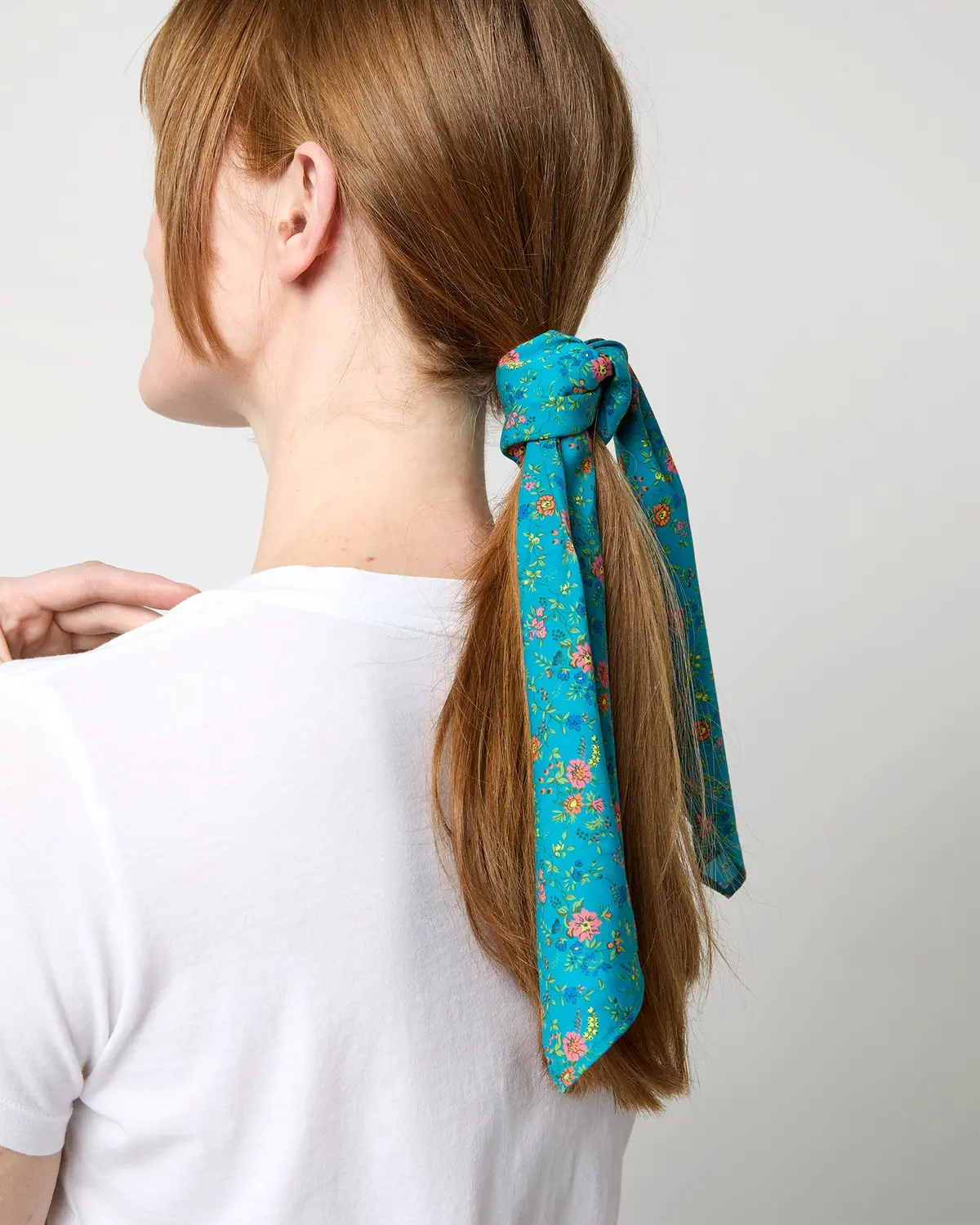 Anyway Scarf In Blue Multi Floribunda Meadow Liberty Fabric 2