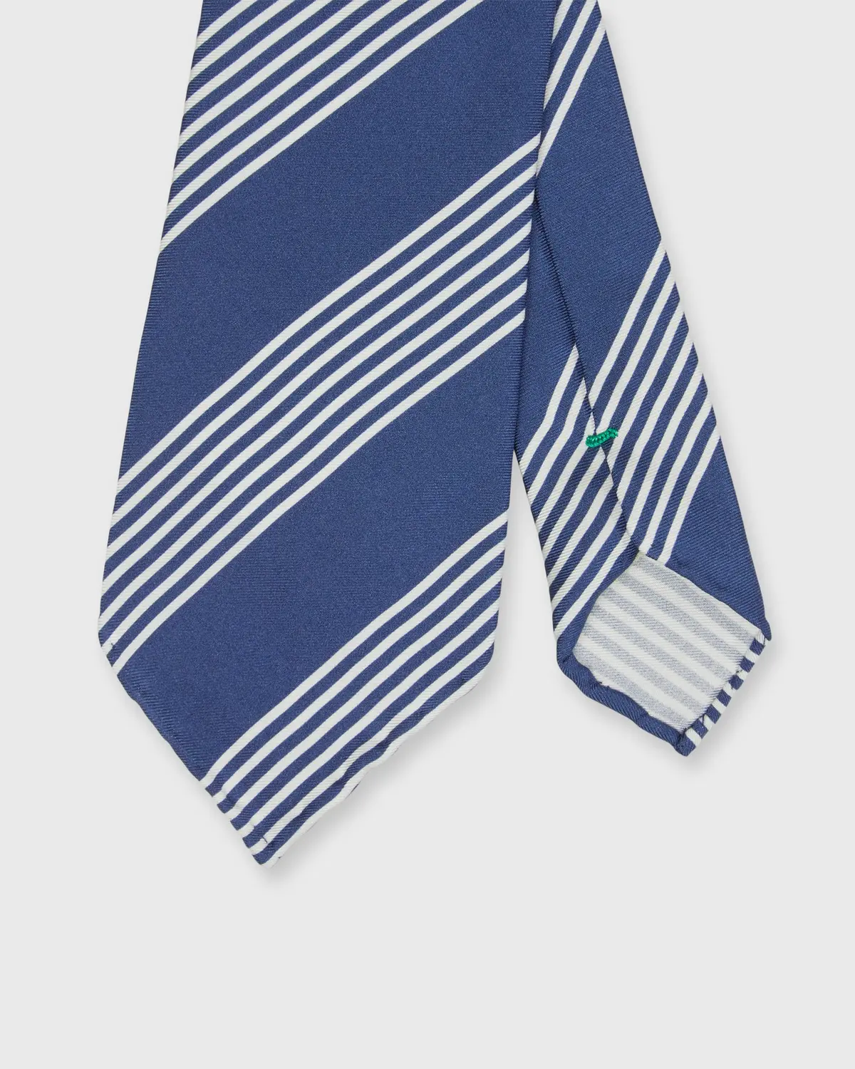 Silk Print Tie In Blue/White Stripe 1