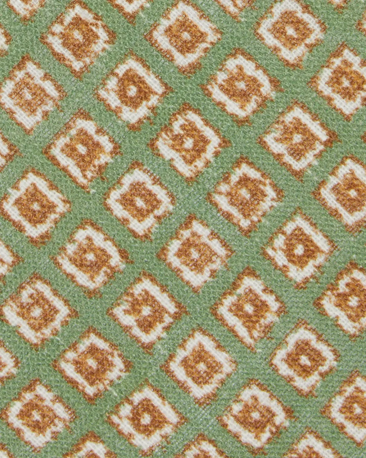 Linen Print Tie In Sage/Havanna Foulard 2