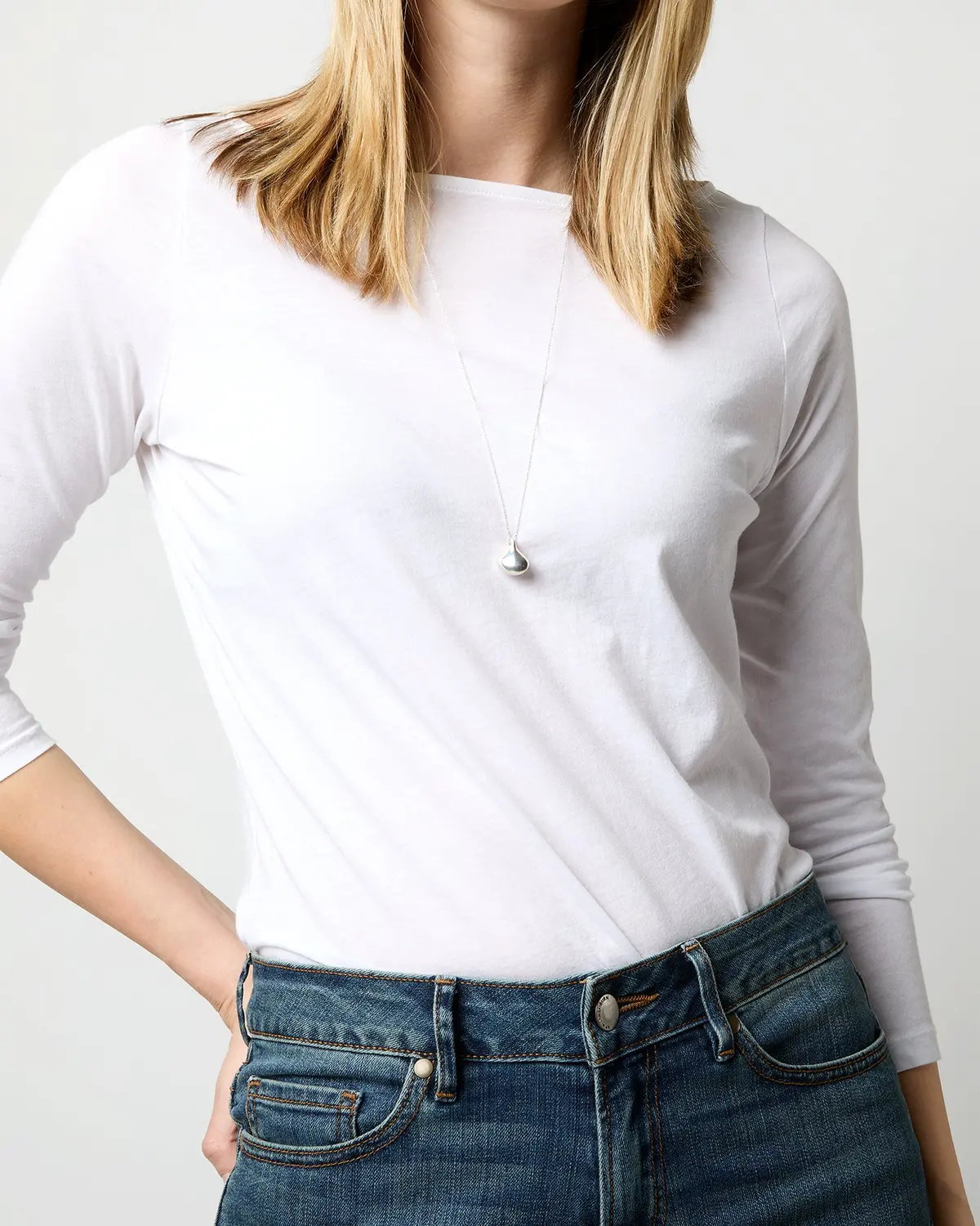 Organic Pendant Necklace In Silver 2