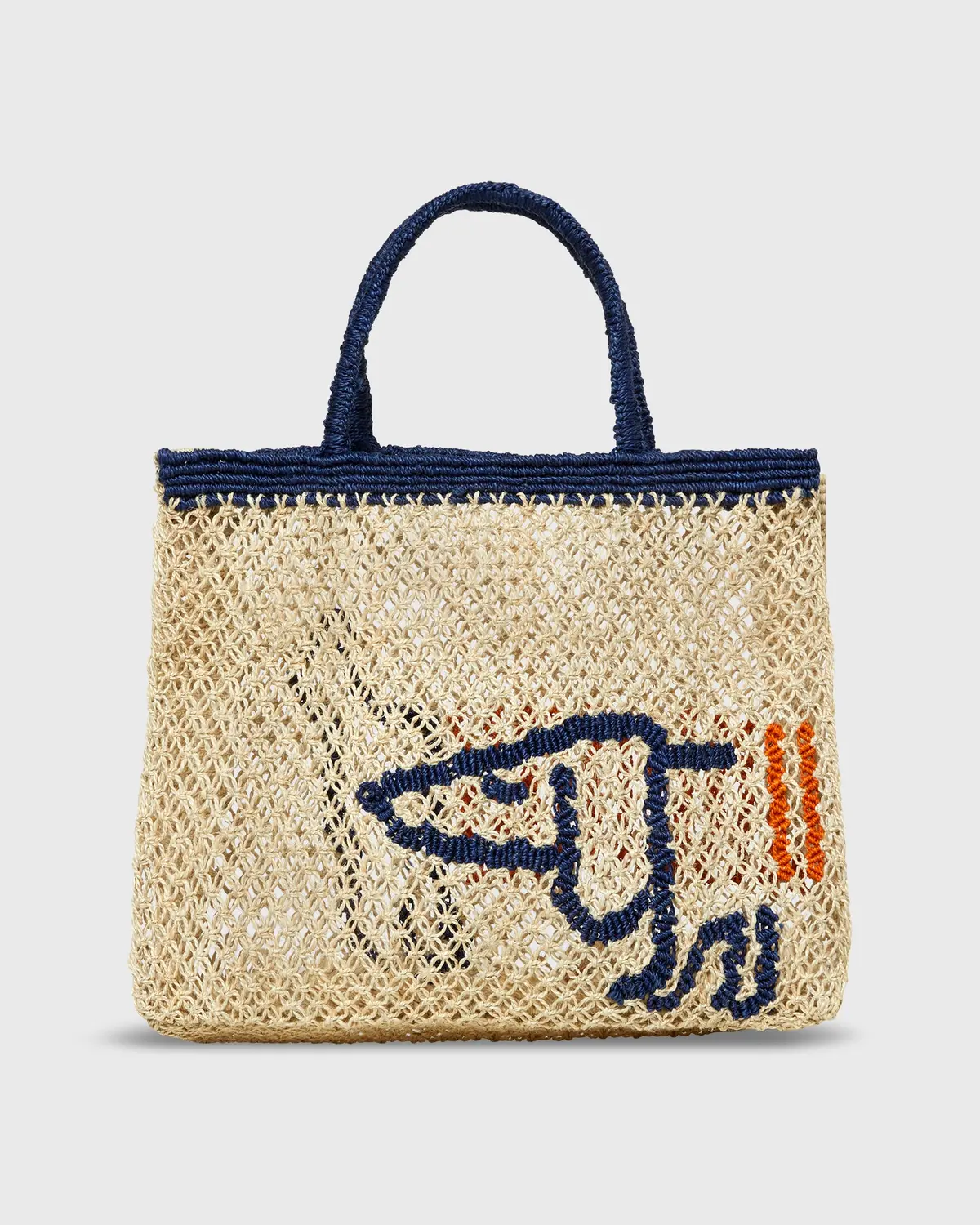 Small Breton Dog Tote In Natural/Blue 1