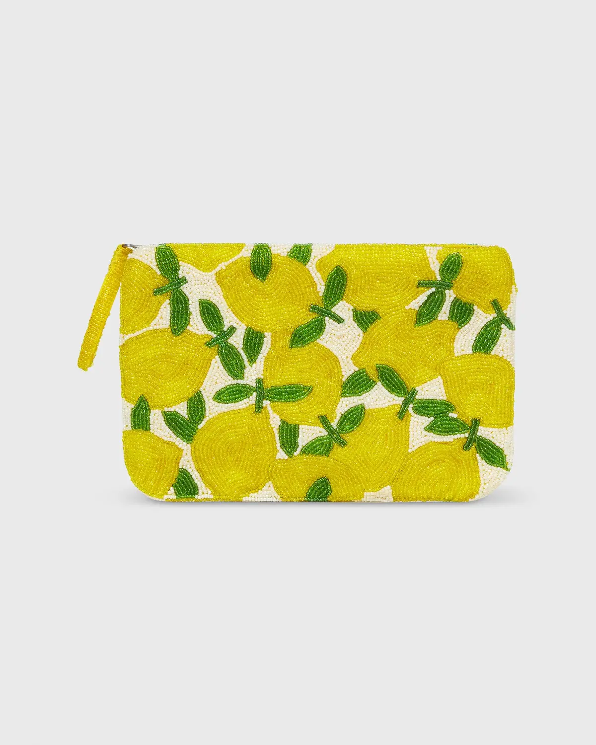 Lemon Beaded Clutch In Yellow/Green 1