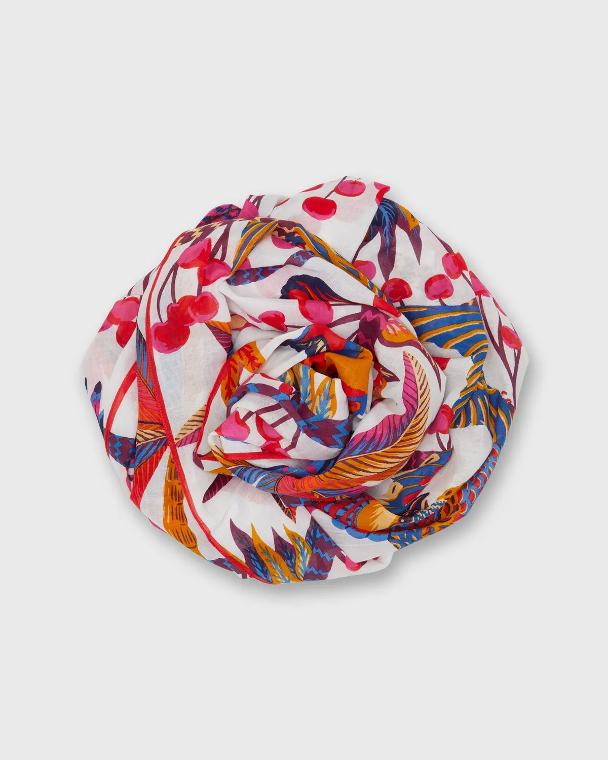 Cerise Scarf In White 1