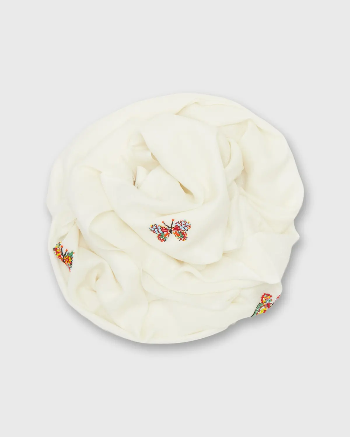 Butterflies Scarf In Ivory 1
