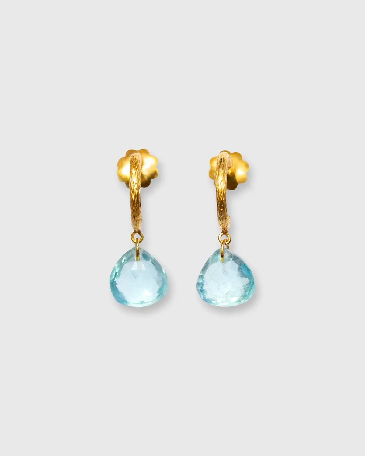 Ava Hoop Earrings In Milky Aquamarine 1