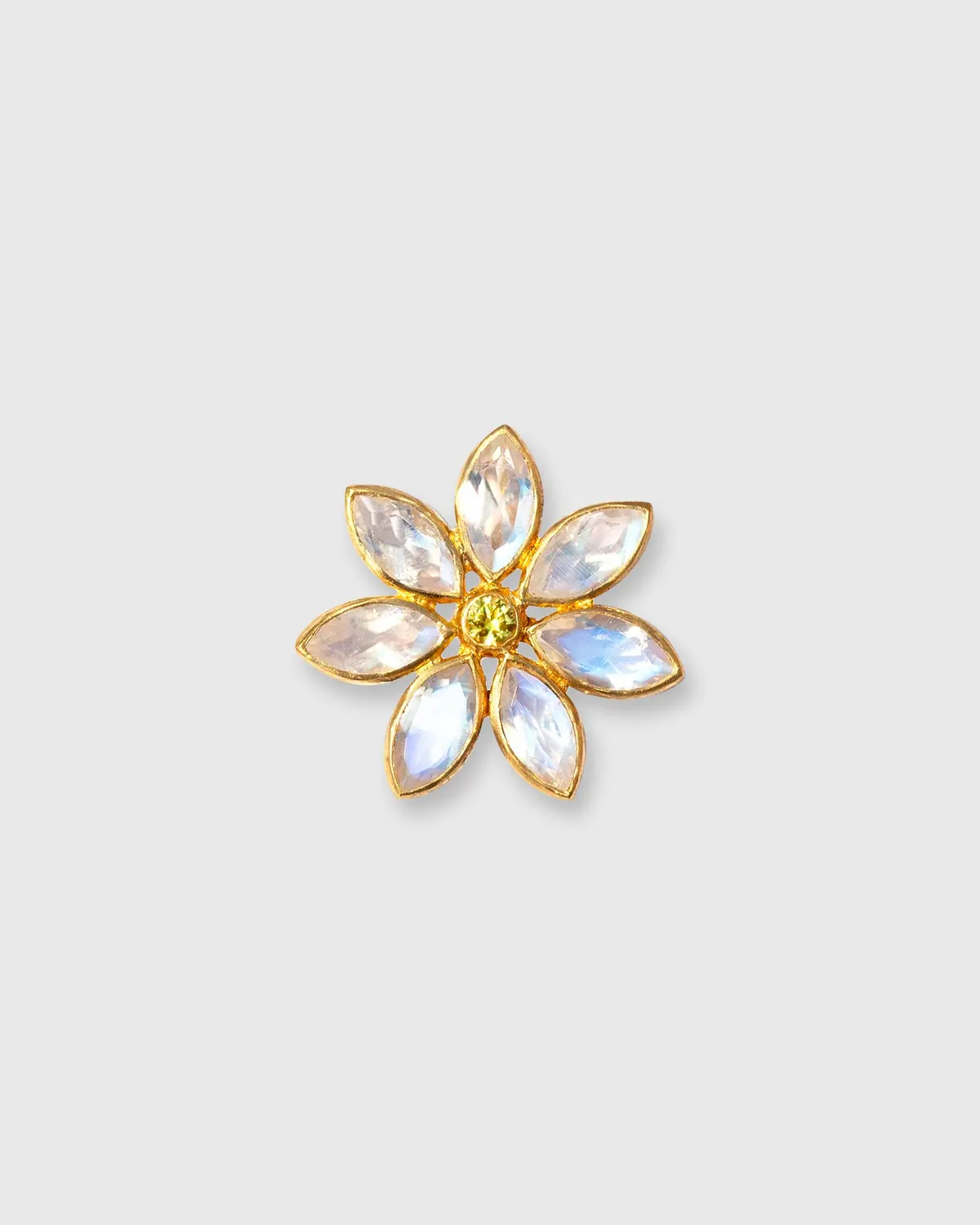 Small Gabrielle Pendant In Rainbow Moonstone/Yellow Sapphire 1