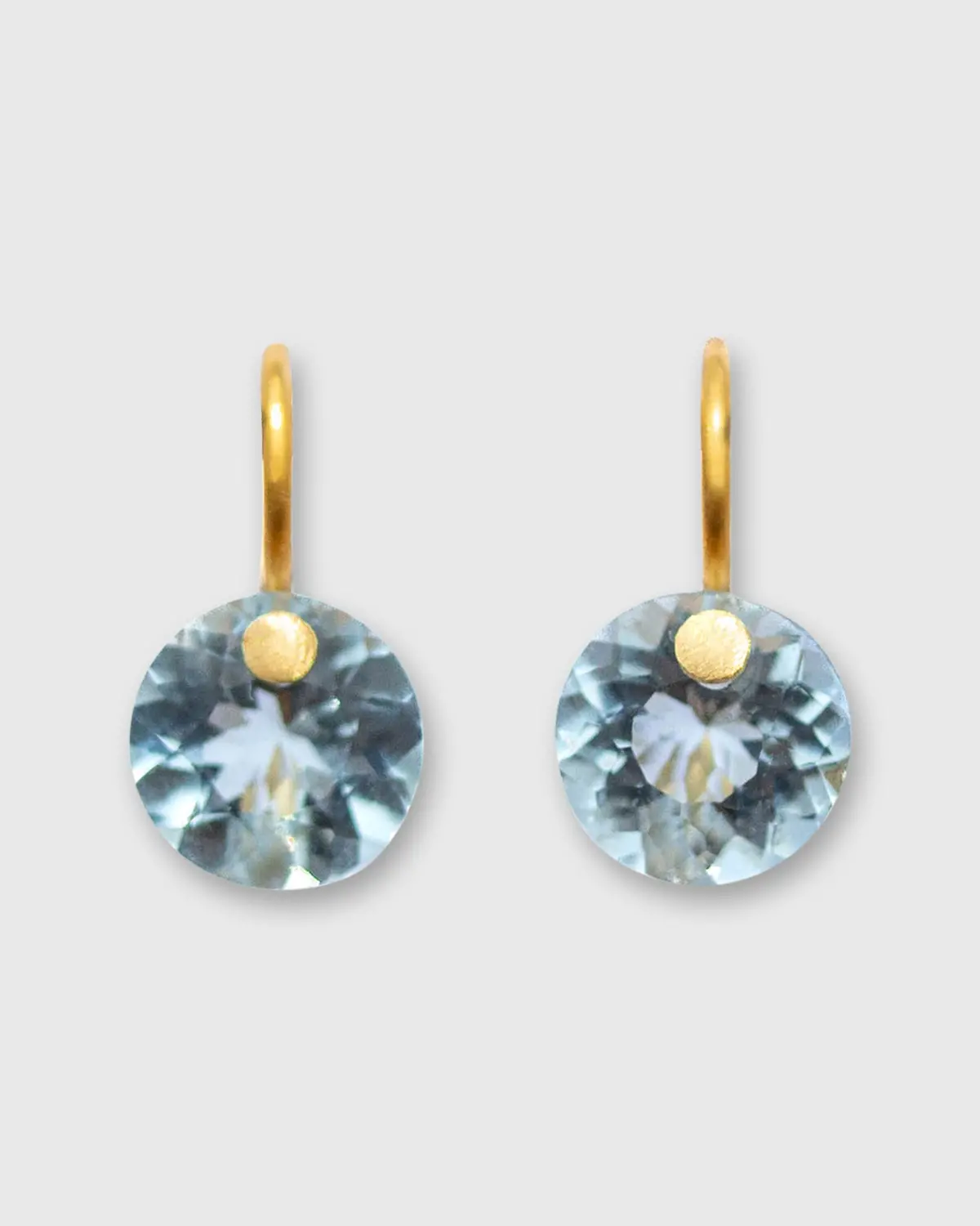 Extra Small Brilliant Earrings In Aquamarine 1