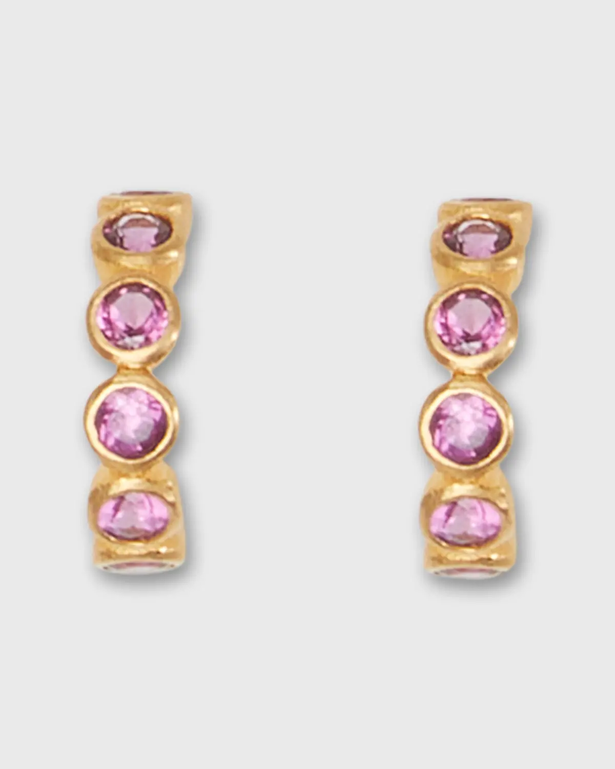 Mini Bollywood Hoop Earrings In Rhodolite 1