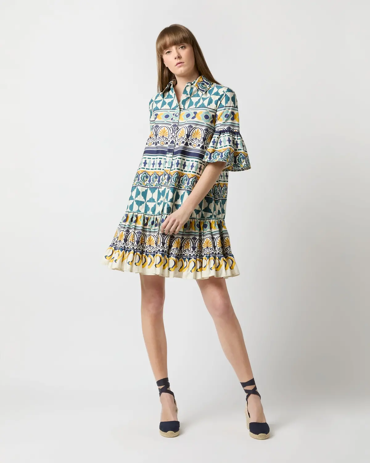 Choux Dress In Cream Casareale Small Cotton Summer Popeline 1
