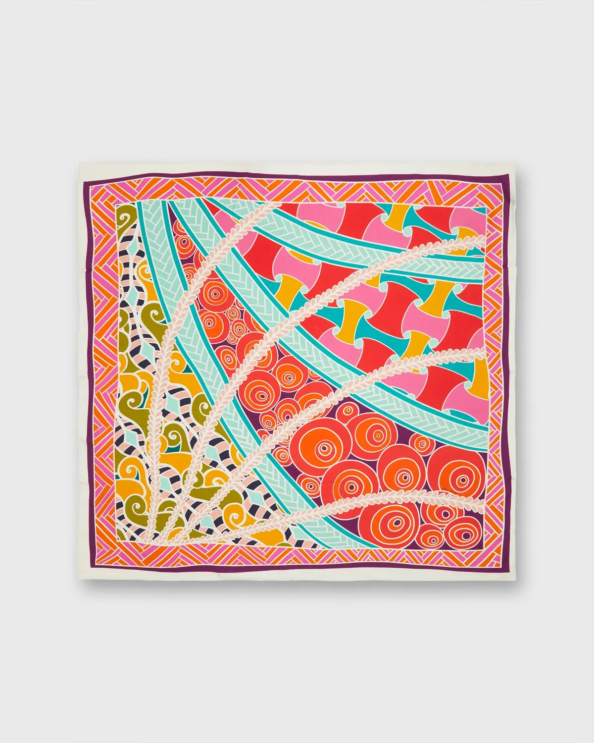 Square Scarf In Pink Abstract 2