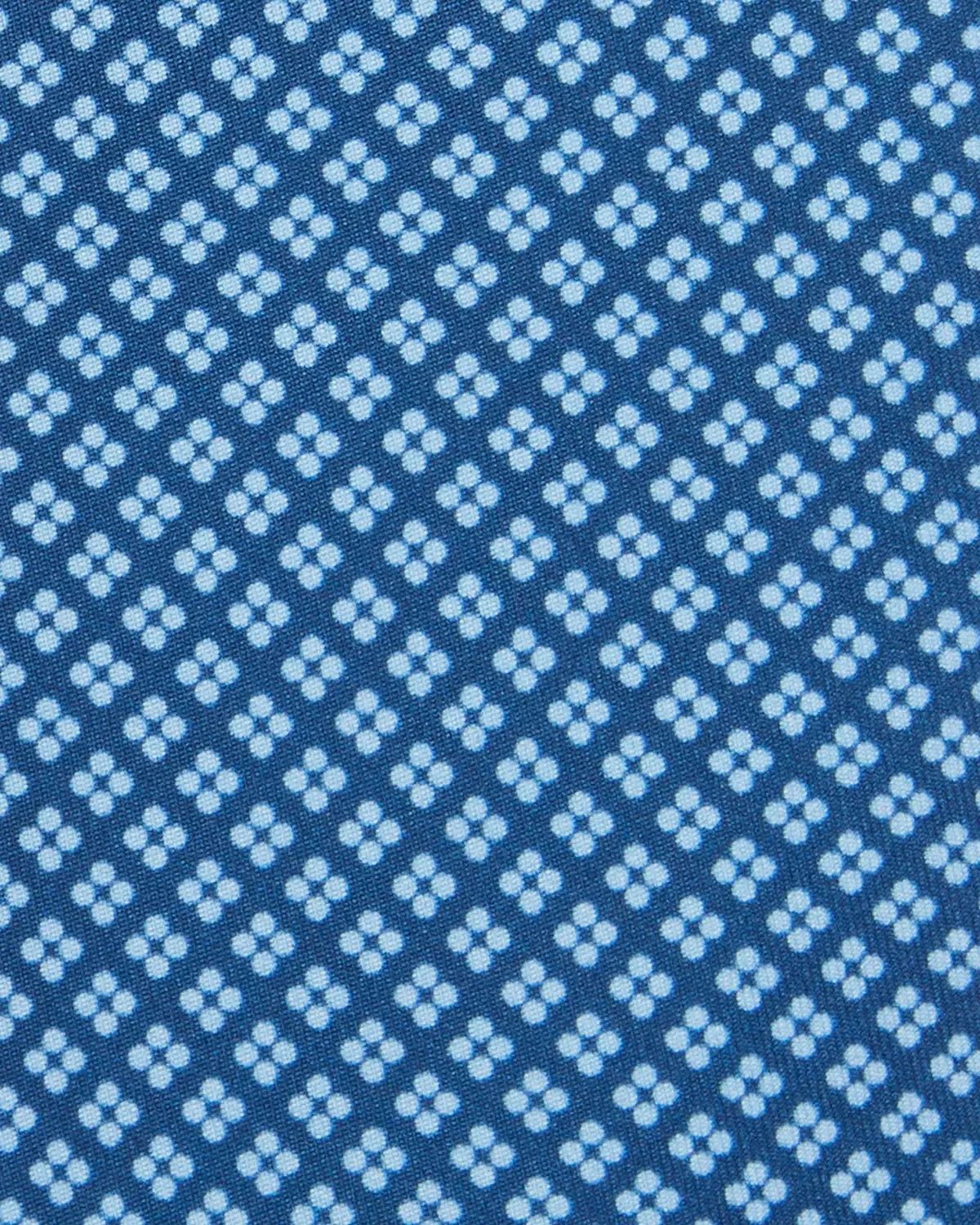 Silk Print Tie In Dark Blue/Sky Geo Flower 2